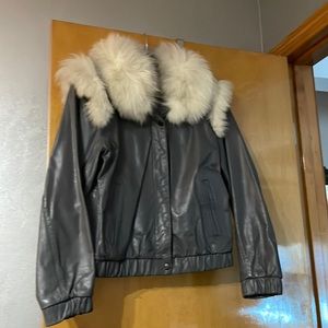 COPY - Wilson’s Leather coat with Fox fur collar